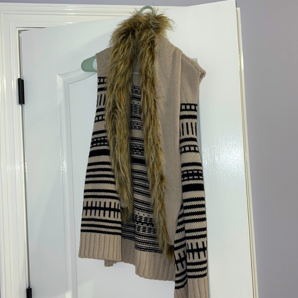 Sleeveless Faux Fur Sweater